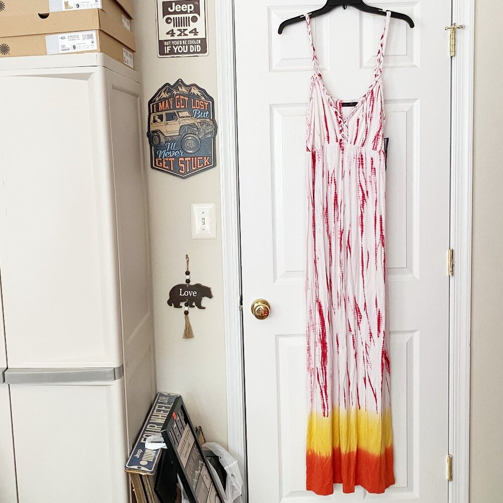 New Seven7 Bright Boho Tie-Dye Maxi Sundress